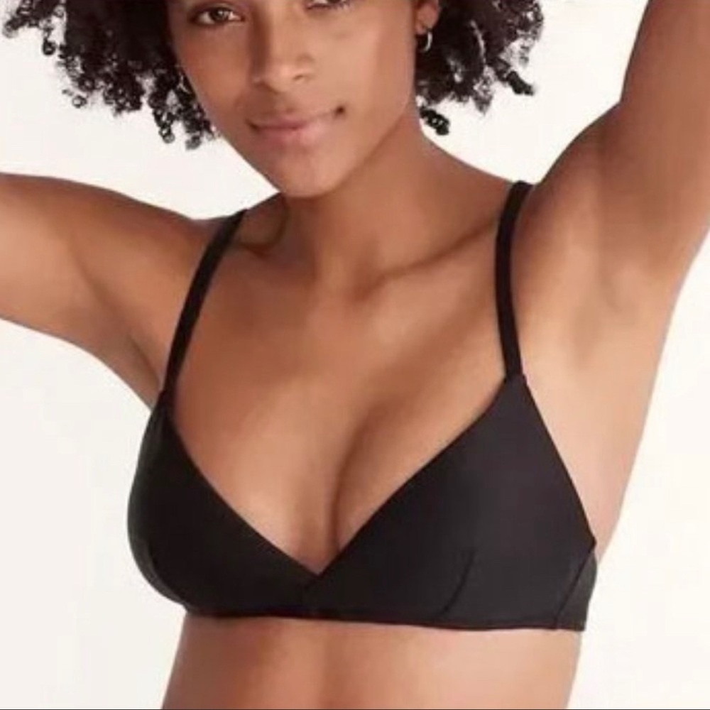 New Madewell Second Wave Black Triangle Bikini Top Size Small